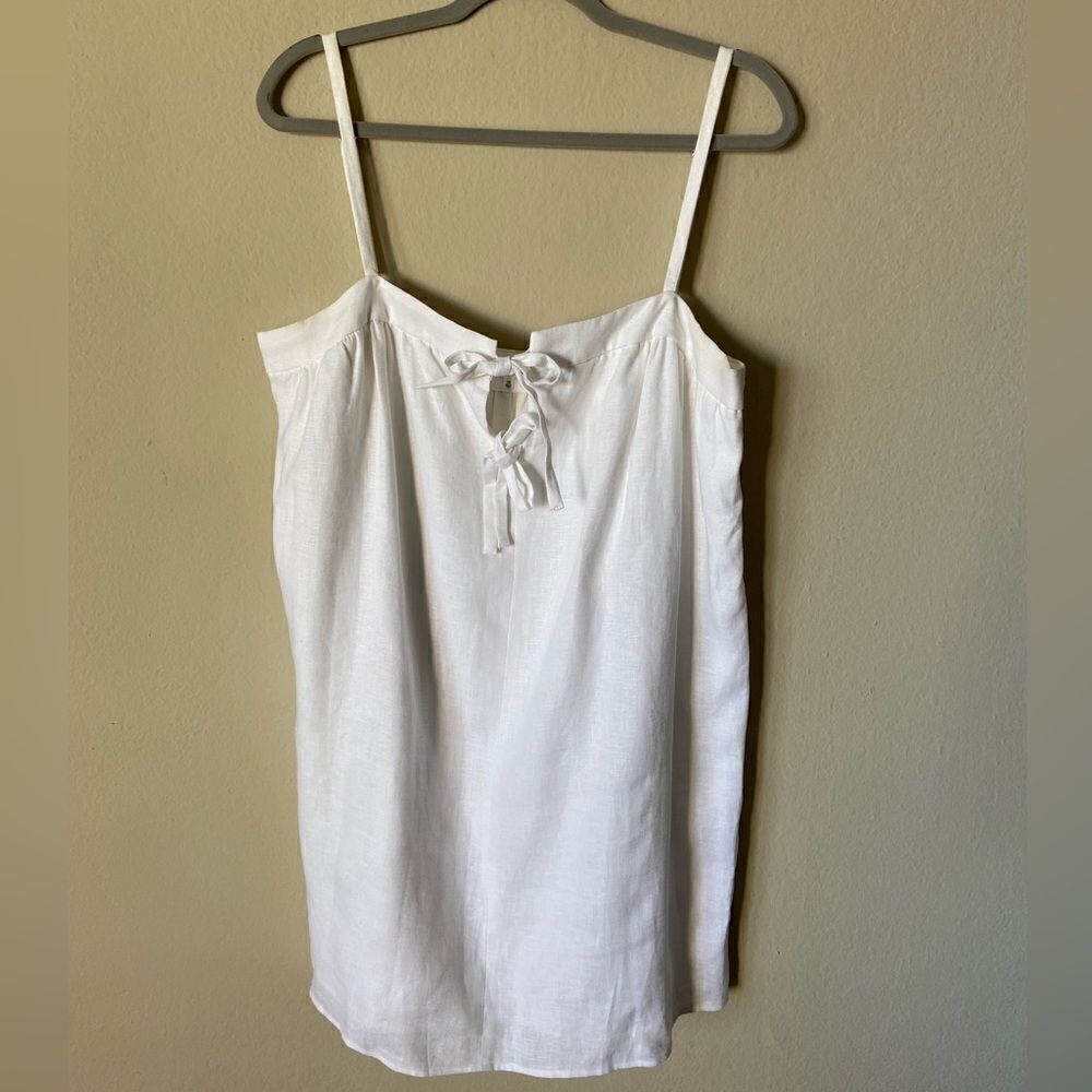 Reformation Winifred Linen Mini White Dress Tank Size 12 - Picture 4 of 7